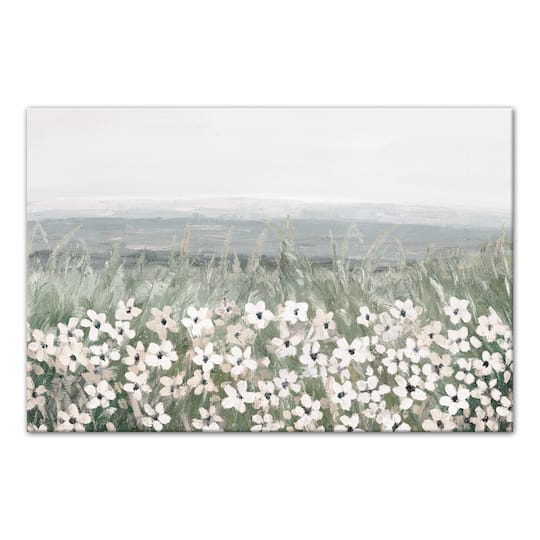 Flowers In The Grass 30" x 20" Canvas Wall Art